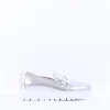 Women Wonders Aura Infinity Link Slip On - Silver Leather
