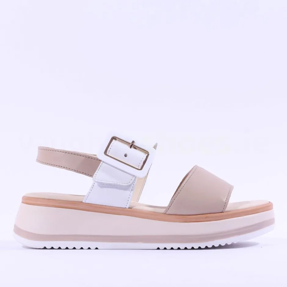 Women Gabor Aviemore Slingback Wedge Sandal - White Nude