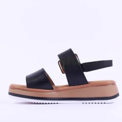 Women Gabor Aviemore Slingback Wedge Sandal - Black Tan