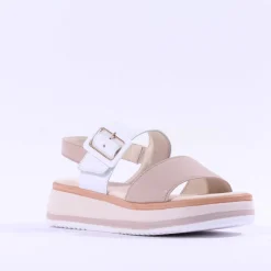 Women Gabor Aviemore Slingback Wedge Sandal - White Nude