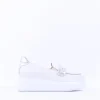 Women Wonders Bacan Curvy Sole Slip On Wedge - White Silver Leather