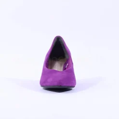 Women Marco Tozzi Baci V Cut Block Heel Court - Violet