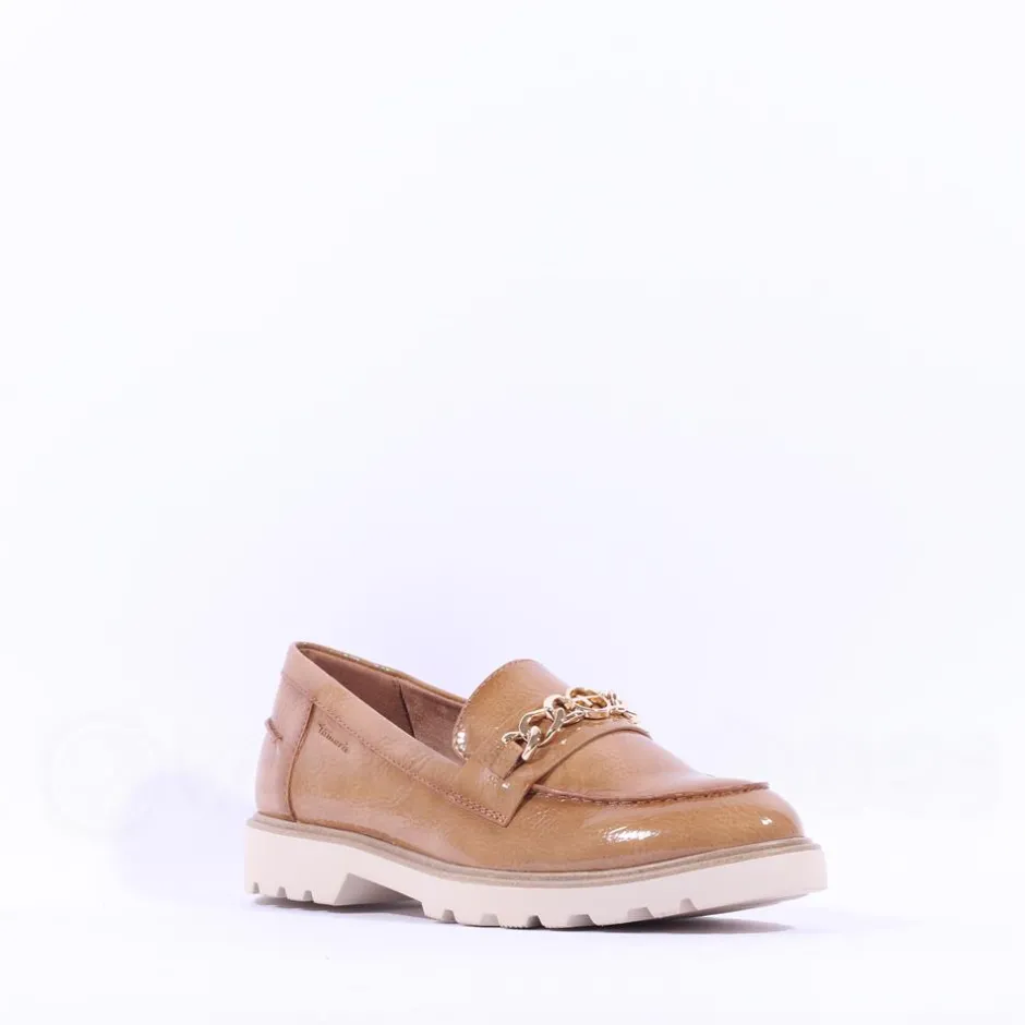 Women Tamaris Badam Chunky Sole Link Loafer - Camel