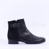 Women Gabor Bambury Two Tone Flat Buckle Boot - Black Combi