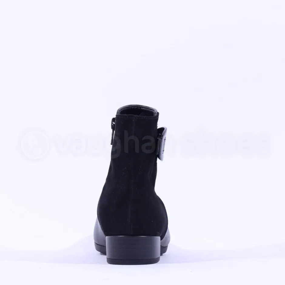 Women Gabor Bambury Two Tone Flat Buckle Boot - Black Combi