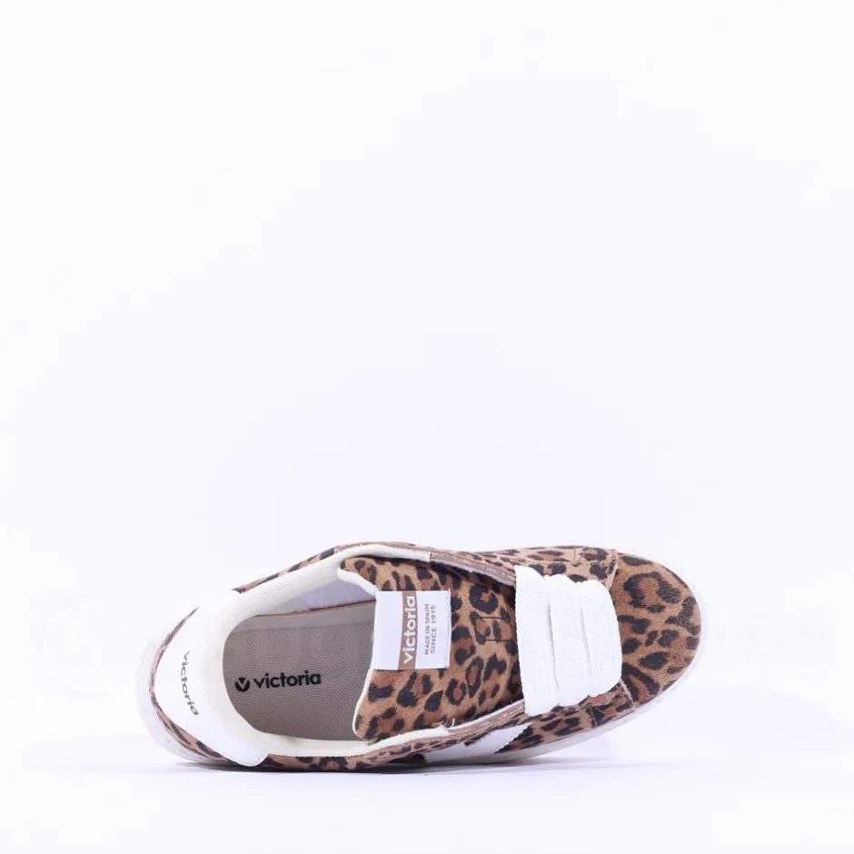 Women Victoria Barcelona Platform Lace Trainer - Leopard Print