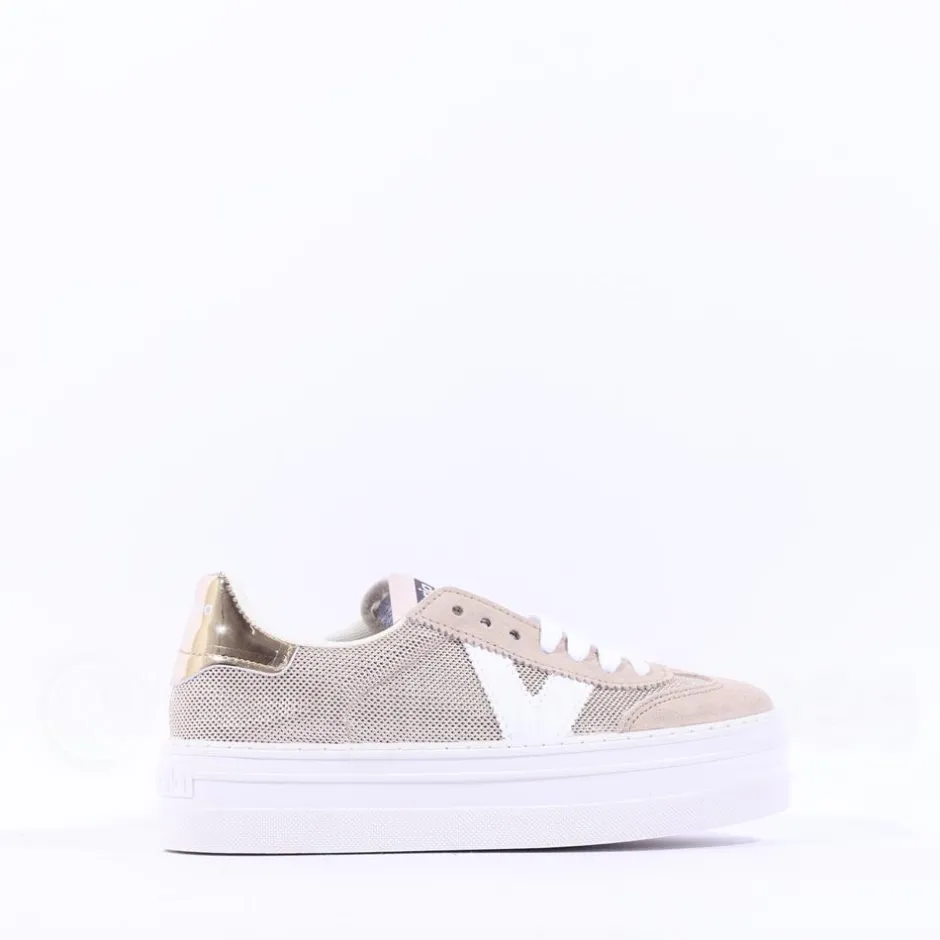 Women Victoria Barcelona Platform Mesh Trainer - Gold