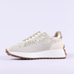 Women Tommy Bowe Ladies Barford Waffle Trainer - Gold Shimmer