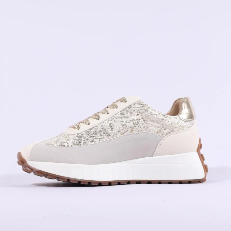 Women Tommy Bowe Ladies Barford Waffle Trainer - Gold Shimmer