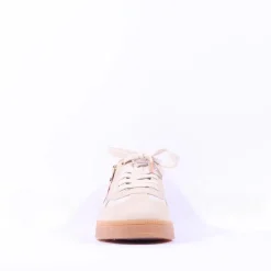 Women Marco Tozzi Bargi Sidezip Gum Trainer - Cream Orange