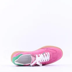 Women Marco Tozzi Bargi Sidezip Gum Trainer - Pink Green