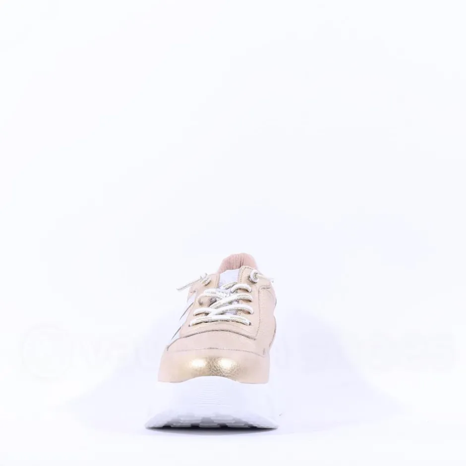 Women Wonders Berlin Platform Bungee Trainer - Gold Silver