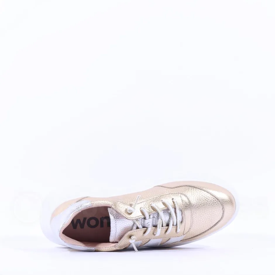 Women Wonders Berlin Platform Bungee Trainer - Gold Silver