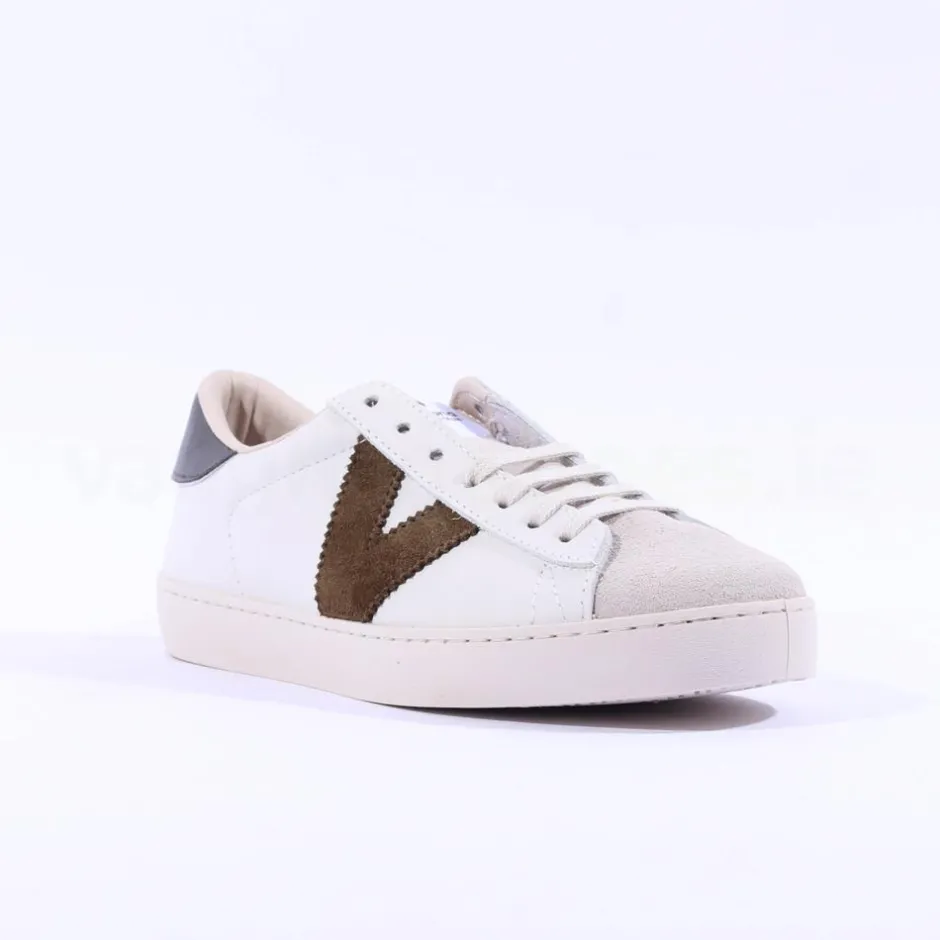 Women Victoria Berlin V Laced Two Tone Trainer - Khaki