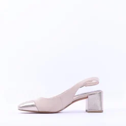 Women Marco Tozzi Bitto Toecap Slingback Court - Dune Combi