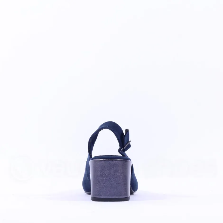 Women Marco Tozzi Bitto Toecap Slingback Court - Navy Combi