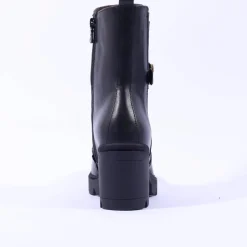 Women NeroGiardini Block Heel Gusset Boot - Black Gold Leather