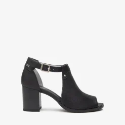 Women NeroGiardini Block Heel Peeptoe Sandal - Black