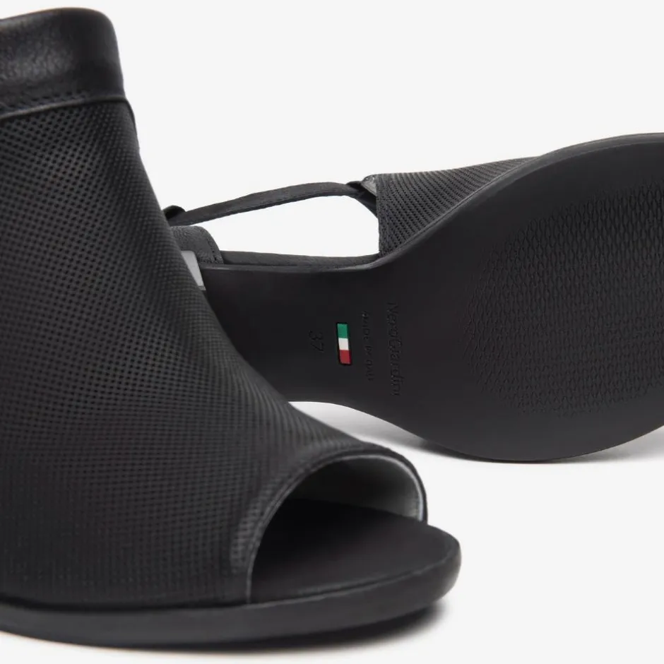 Women NeroGiardini Block Heel Peeptoe Sandal - Black