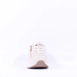 Women Marco Tozzi Bonallo Side Zip Trainer - Cream Gold