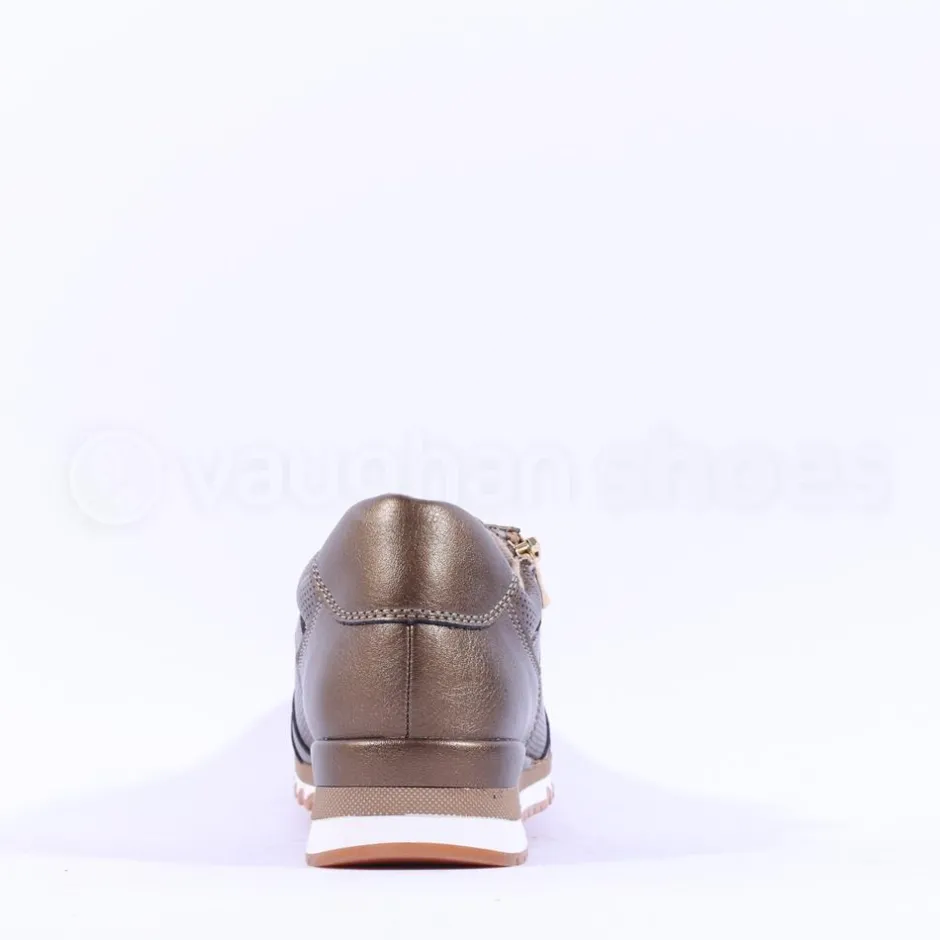 Women Marco Tozzi Bonallo Side Zip Trainer - Dark Gold