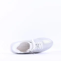 Women Marco Tozzi Bonallo Side Zip Trainer - Grey Metallic
