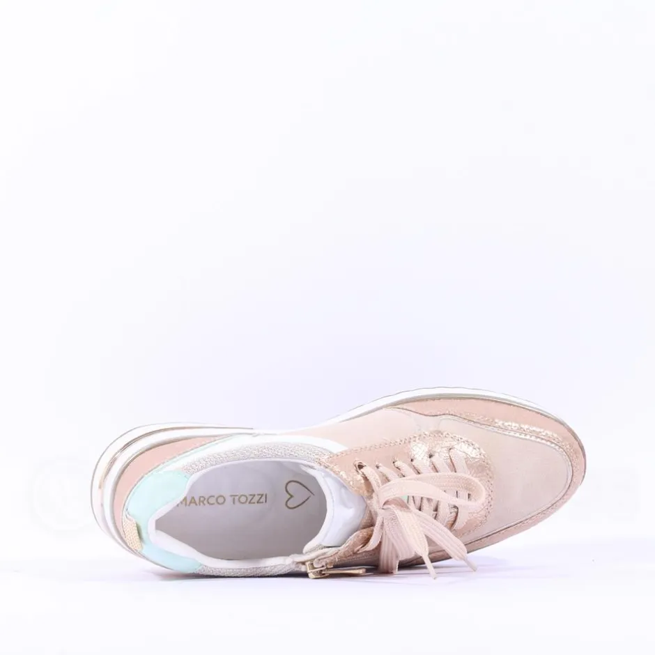 Women Marco Tozzi Bosa Vegan Trainer - Gold Combination