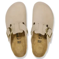Women Birkenstock Boston Big Buckle Nubuck - Sandcastle