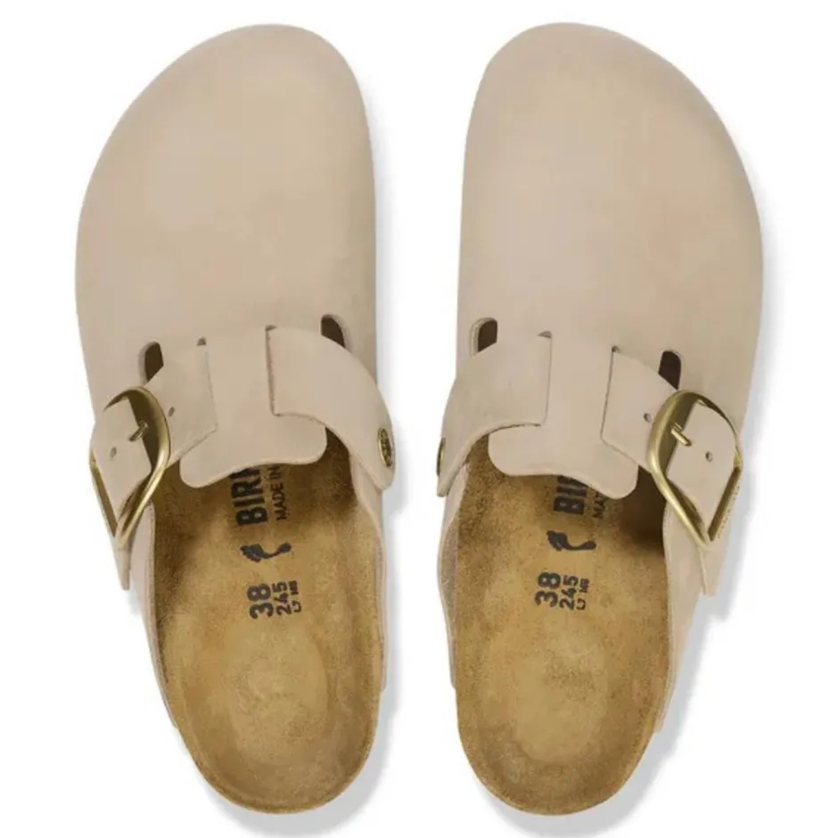 Women Birkenstock Boston Big Buckle Nubuck - Sandcastle