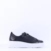 Women Paul Green Bungee Lace Platform Trainer - Black Leather