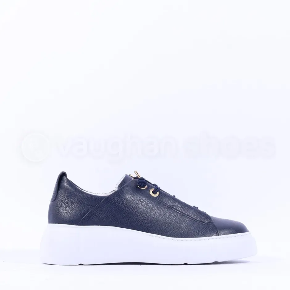 Women Paul Green Bungee Lace Platform Trainer - Navy Leather