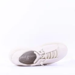 Women Paul Green Bungee Lace Platform Trainer - Ivory Leather