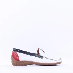 Women Gabor California Stitch Detail Mocassin - White Multi