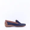 Women Gabor California Stitch Detail Mocassin - Navy Tan