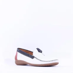 Women Gabor California Stitch Detail Mocassin - White Multi