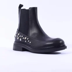 Women Marco Moreo Cambridge Stud Chelsea Boot - Black Leather