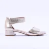 Women Caprice Carla Velcro Low Heel Sandal - Gold Leather