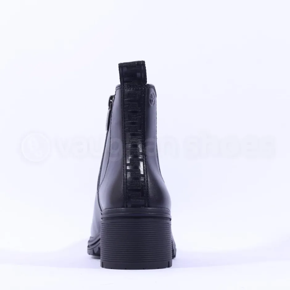 Women Tamaris Carolin Block Heel Chelsea Boot - Black Leather