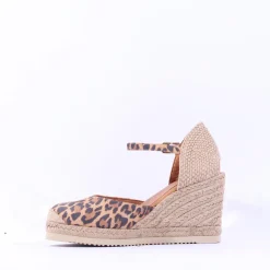 Women Unisa Castilla Espradrille Wedge Strap - Leopard Print
