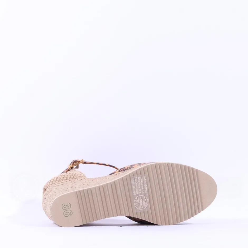 Women Unisa Castilla Espradrille Wedge Strap - Leopard Print