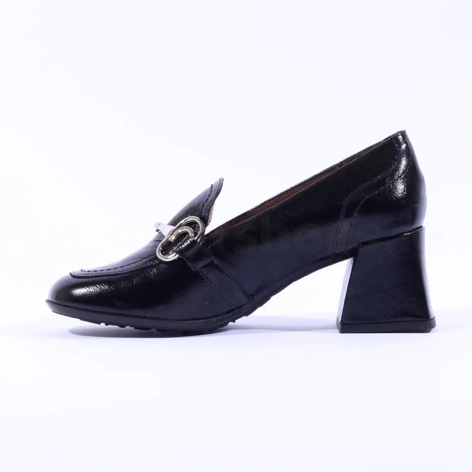 Women Wonders Cayetana Block Heel Loafer - Black Patent