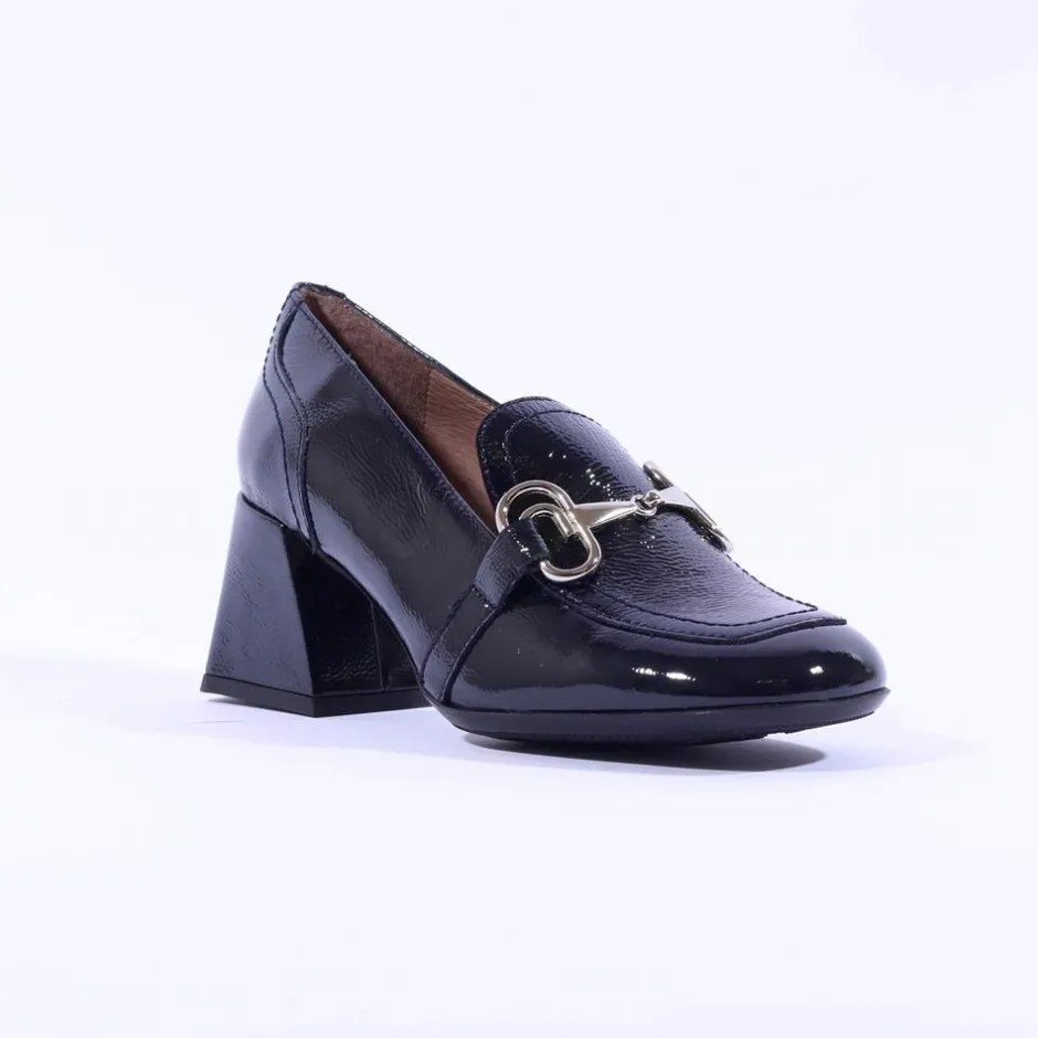 Women Wonders Cayetana Block Heel Loafer - Dark Navy Patent