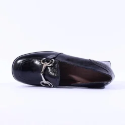 Women Wonders Cayetana Block Heel Loafer - Black Patent