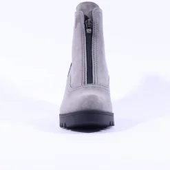 Women Marco Moreo Chiara Front Zip Wedge Boot - Grey Suede