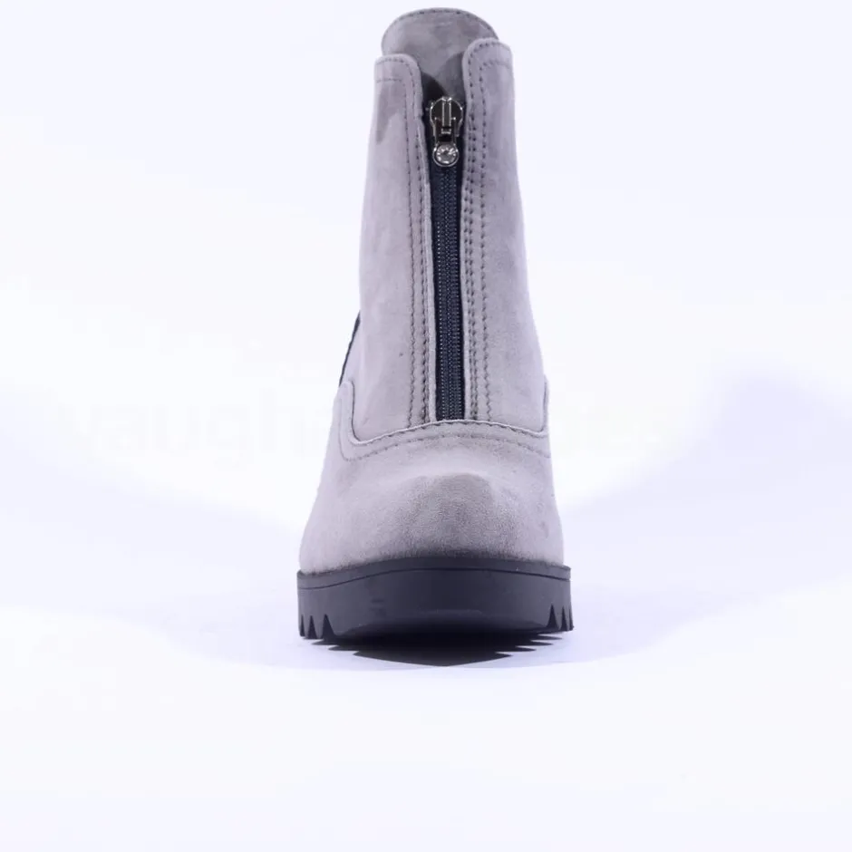 Women Marco Moreo Chiara Front Zip Wedge Boot - Grey Suede