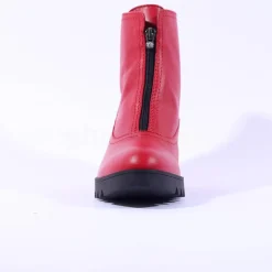 Women Marco Moreo Chiara Front Zip Wedge Boot - Red Leather