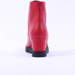 Women Marco Moreo Chiara Front Zip Wedge Boot - Red Leather