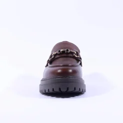 Women NeroGiardini Chunky Sole Link Loafer - Cognac Leather