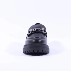 Women NeroGiardini Chunky Sole Link Loafer - Black Leather