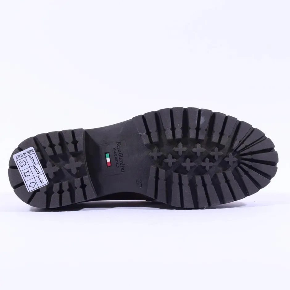 Women NeroGiardini Chunky Sole Link Loafer - Metallic Leather